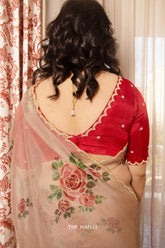 Heera Red Hand-Embroidered Blouse